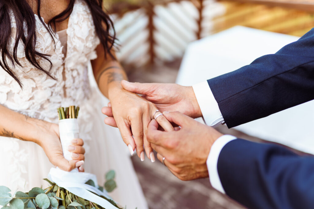 Wedding couple, Newlyweds, wedding ring