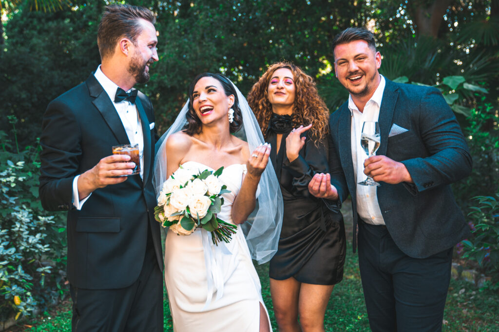 Wedding couple, Newlyweds, fun, party